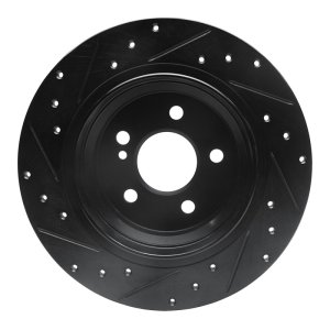 Mercedes-Benz E280 Brake Rotor (1) - Rear Right - R1 Concepts - Drilled & Slotted - Black - `03-`16